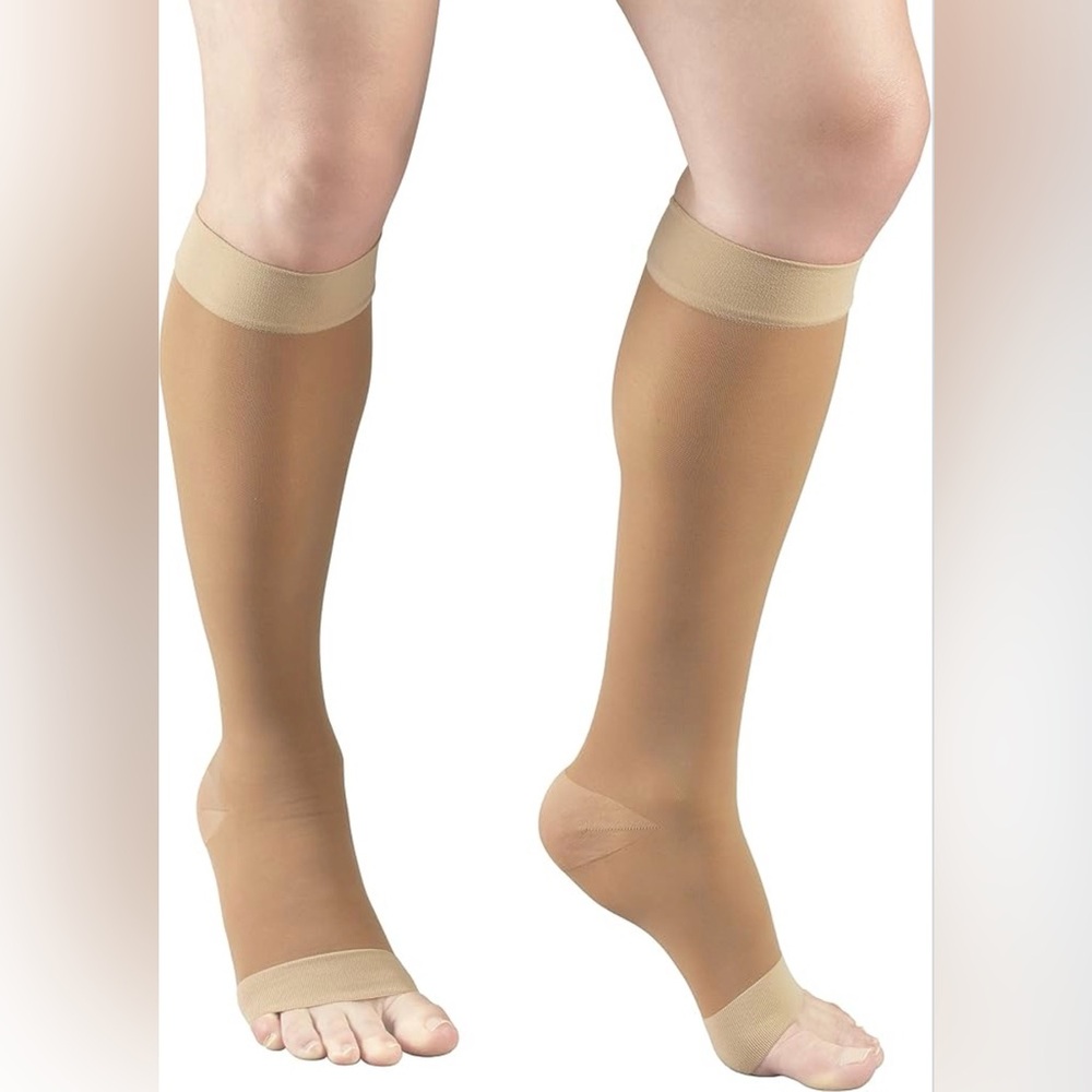 Women's Large Beige Compression Socks